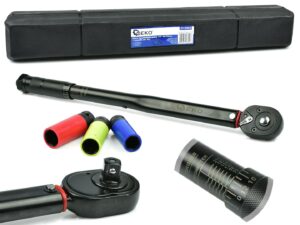 Dünamomeetriline võti 1/2" 28-210Nm + 3 padrunit