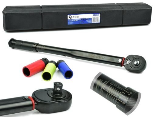 Dünamomeetriline võti 1/2" 28-210Nm + 3 padrunit Dünamomeetriline võti 1/2" 28-210Nm + 3 padrunit