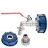 IBC komplekt: S60x6 mutter + 1/2" kraan + voolikuotsik 1/2" + nippel