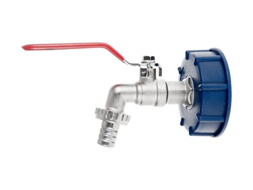 IBC komplekt: S60x6 mutter + 1/2" kraan + voolikuotsik 1/2" + nippel