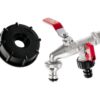 IBC komplekt: S60x6 mutter + 1/2" topeltkraan + 2 niplit IBC komplekt: S60x6 mutter + 1/2" topeltkraan + 2 niplit