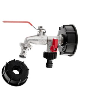 IBC komplekt: S60x6 mutter + 1/2" topeltkraan + 2 niplit