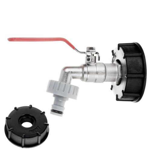 IBC komplekt: S60x6 mutter + 3/4" kraan + nippel