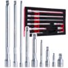 Kallutatavate pikenduste komplekt 1/4" 3/8" 1/2" CrV 9 tk