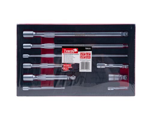 Kallutatavate pikenduste komplekt 1/4" 3/8" 1/2" CrV 9 tk