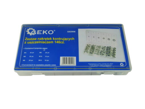 Kontramutrite komplekt nailonrõngaga, 146-osaline Mutrite komplekt (nylock) M4-M12