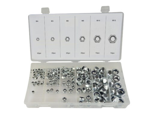 Kontramutrite komplekt nailonrõngaga, 146-osaline Mutrite komplekt (nylock) M4-M12
