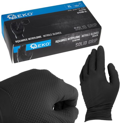 Nitriilkindad SOLID GRIP, suurus XL, mustad, 50 tk