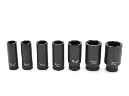 Pikad löökpadrunid 1/2", 10-32mm, 16-osaline komplekt 10mm 11mm 12mm 13mm 14mm 15mm 16mm 17mm 18mm.