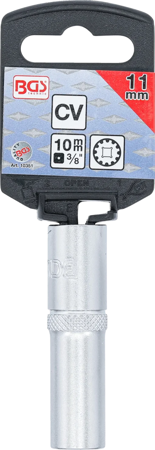 Hylsy Gear Lock, syvä – 10 mm (3/8") – 11 mm -3
