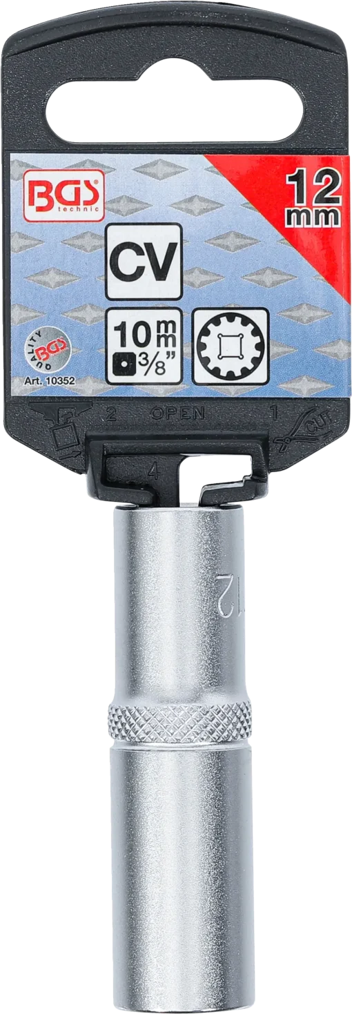 Hylsy Gear Lock, syvä – 10 mm (3/8") – 12 mm -3