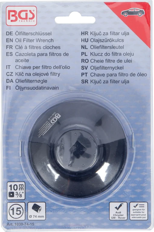 Öljynsuodatinavain – 15-kulmainen – Ø 74 mm – Audi, Chrysler, GM, Rover -4